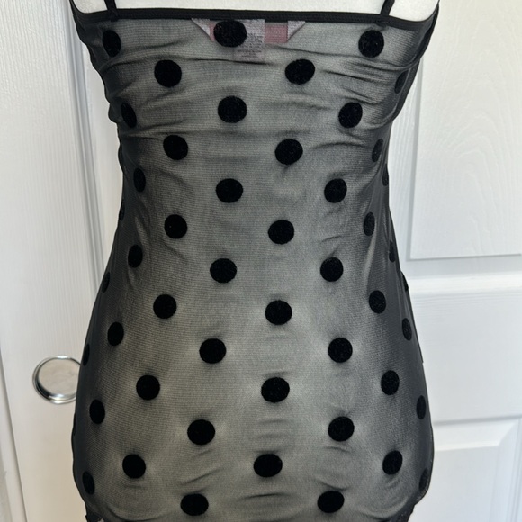 Victoria’s Secret Sheer Black Polka Dot Spaghetti Strap Lingerie - Small - Picture 6 of 7